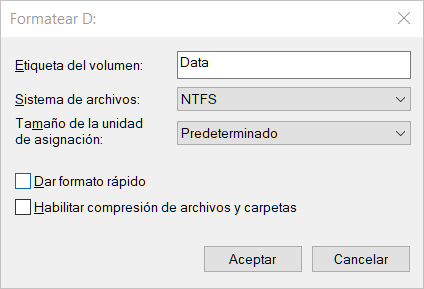 Administración de discos-Formatear 2