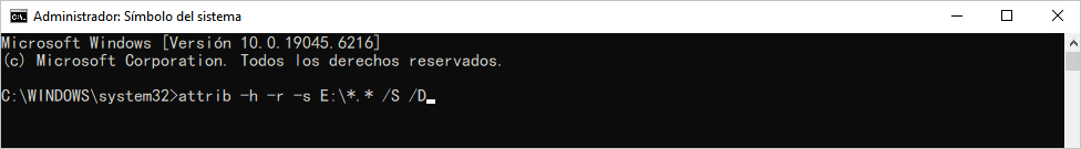 Administrador-Simbolo del sistema-attrib