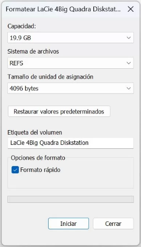 Formatear-Formato rápido