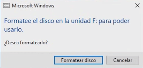 Formatee el disco en la unidad