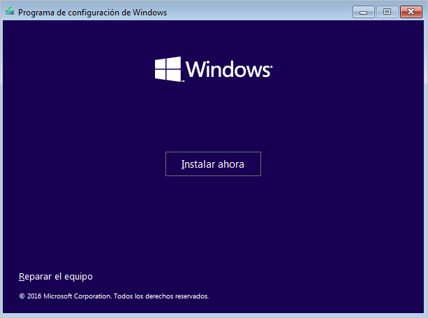 Programa de configuración de Windows-Reparar el equipo