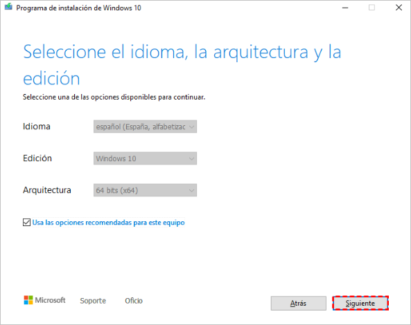 Programa de instalación de Windows 10-3