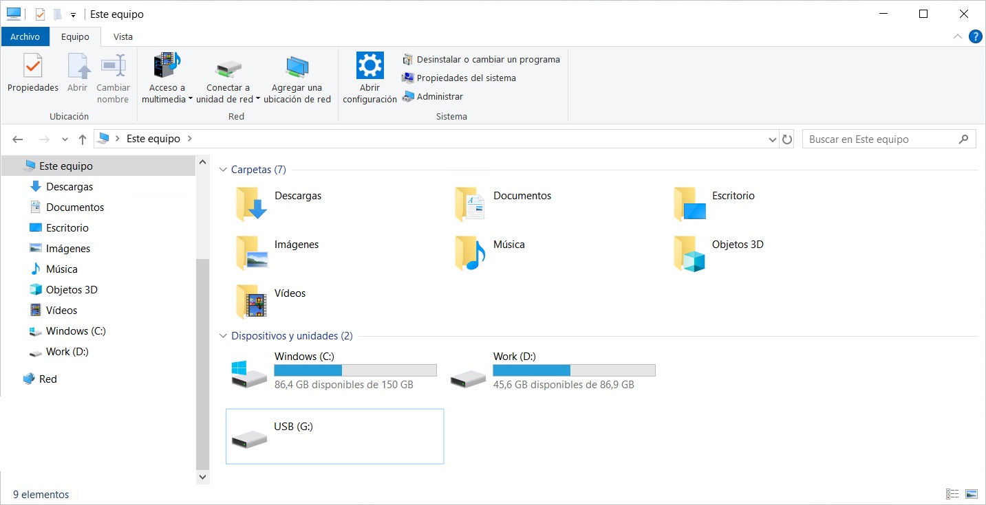 El sistema de archivos se muestra como “RAW”