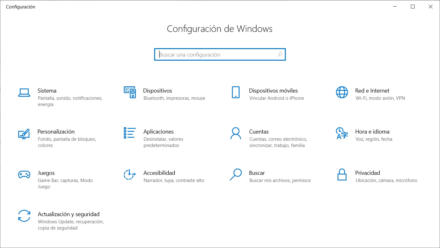 Configuración de Windows: Actualización y seguridad