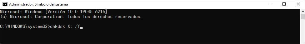 cmd Administrador chkdsk