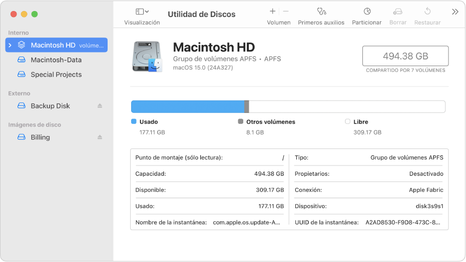 Mac-Aplicaciones-Herramientas de disco-Primeros auxilios