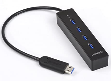 Concentrador USB con fuente de alimentación complementaria