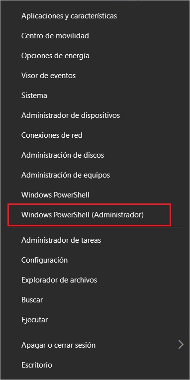 windows powershell（administrador）