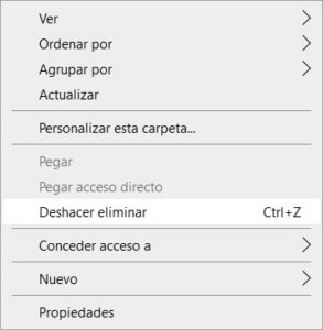 Deshacer eliminar