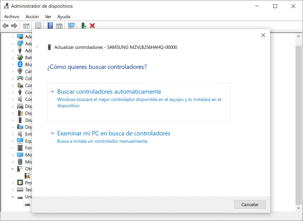 Buscar controladores automáticamente