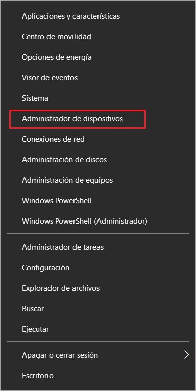 Administrador de dispositivos