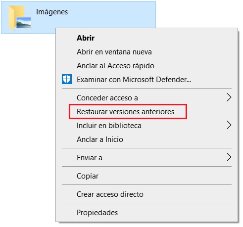 Restaurar versiones anteriores 