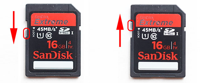 Desactive el interruptor de protección contra escritura de la unidad USB