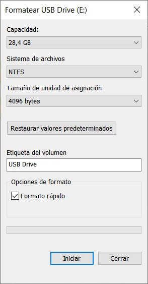 Formatear-Formato rápido