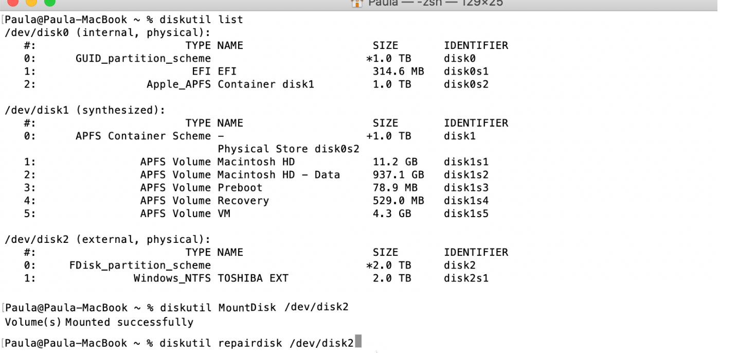 mac-diskutil-mac para reparar la unidad de disco