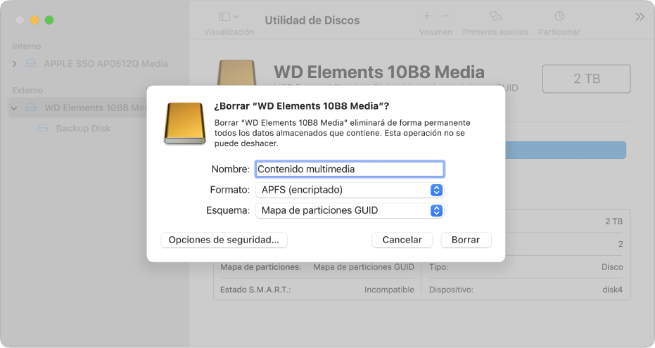 Mac-Aplicaciones-Herramientas de disco-Borrar -Formatear